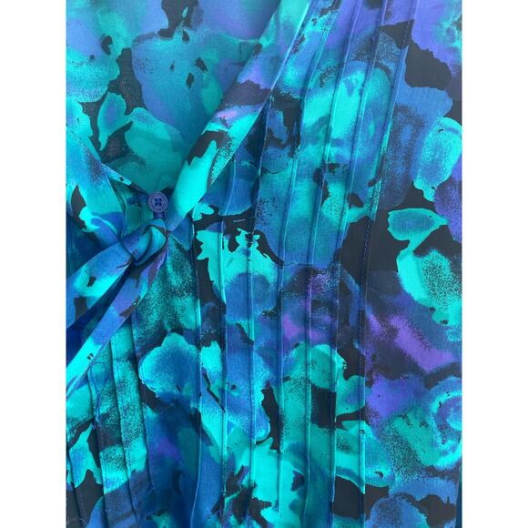 Isaac Mizrahi Live floral blouse L/S size Large - Picture 6 of 7